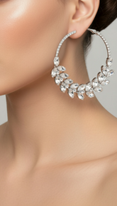 The Dreamiest Crystal Silver Hoop Earrings