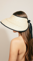 On the Beach Straw Visor Hat - Beige