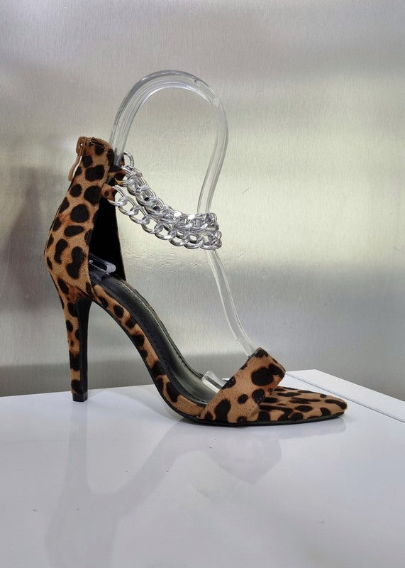 Giovanna Brown Leopard Chain Heel
