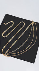Multi Chain Layered Belt - Gold