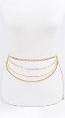 Multi Chain Layered Belt - Gold
