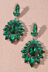 Ada Rhinestone Earrings - Green