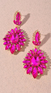 Ada Rhinestone Earrings - Pink
