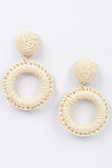 O Ring Bamboo Earrings - Ivory