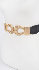 Twist Link Cuff Elastic Belt - Black
