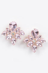 Ready For Love Rhinestone Earrings - Pink