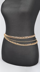 Layered Chain Drop Belt - Gold