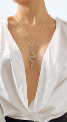 Rhinestone Snake Body Chain - Gold