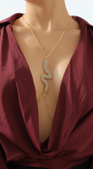 Rhinestone Snake Body Chain - Gold