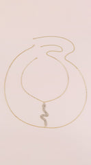 Rhinestone Snake Body Chain - Silver