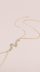 Rhinestone Snake Body Chain - Silver