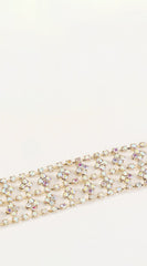 Ena Rhinestone Statement Choker Necklace - Gold