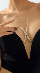 Rhinestone Eye Body Waist Chain - Gold