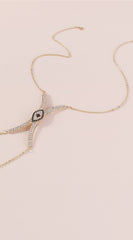 Rhinestone Eye Body Waist Chain - Gold