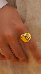 Rya 18K Gold Plated Irregular Ring - Gold