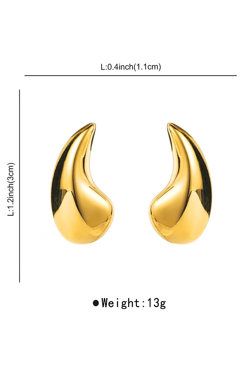 Gold Plated Copper Water Drop Earrings - Gold