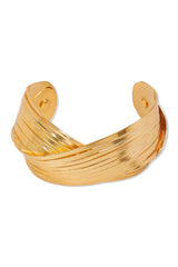Cross Wire Cuff Bracelet - Gold