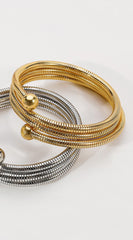 Sia Metal Wrap Flexible Bangle Bracelet - Gold