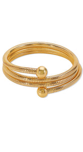 Sia Metal Wrap Flexible Bangle Bracelet - Gold