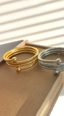 Sia Metal Wrap Flexible Bangle Bracelet - Gold