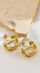 Triple Hoop Earrings - Gold