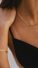 Chain Bracelet Necklace And Bracelet Set - Gold