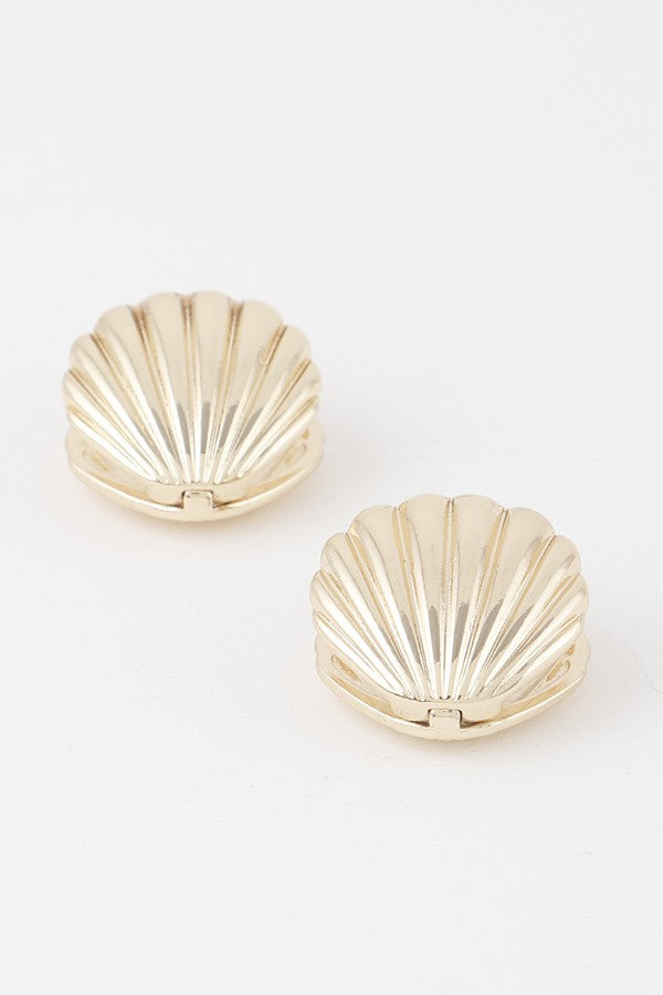 Maldives Dream Clam Shell Earrings - Gold