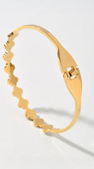 Multi Clover Clasp Bracelet - Gold Cream