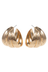 Triple Gleam Hoop Earrings - Gold