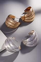 Triple Gleam Hoop Earrings - Gold