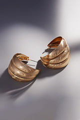 Triple Gleam Hoop Earrings - Gold