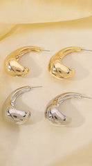 Via Metal Chunky Teardrop Hoop Earrings - Gold