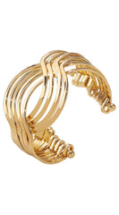 Lina Multi-layer Twisted Metal Cuff Bracelet - Gold