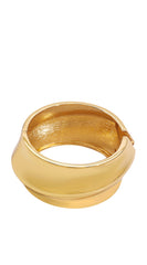 Lila Irregular Wide Metal Bangle Bracelet - Gold