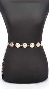 Round Metal Chain Belt - Gold