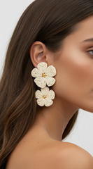 Zia FLower Earrings - Ivory