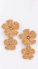 Zia FLower Earrings - Khaki
