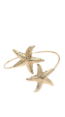 Metal Starfish Arm Cuff Bracelet - Gold