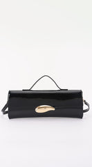 Verona Faux Leather Clutch Bag - Black