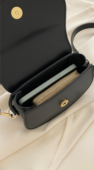 Faux Leather Crossbody Bag - Black