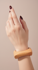 Orbit Squared Circle Wood Bracelet - Beige