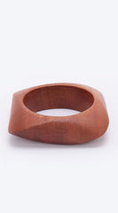 Orbit Squared Circle Wood Bracelet - Brown