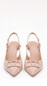 Paulina Sling back Kitten Heel - Beige