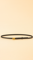 Naya Metal Buckle Faux Leather Belt - Black