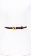 Naya Metal Buckle Faux Leather Belt - Brown
