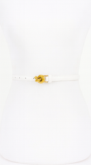 Naya Metal Buckle Faux Leather Belt - White
