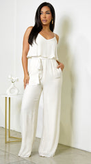 Rya Cami Layered Jumpsuit - Light Beige