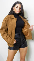 Rouxen Faux Suede Jacket - Camel