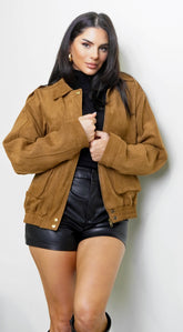 Rouxen Faux Suede Jacket - Camel