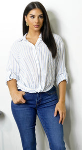 Drift Twist Stripe Shirt - Chambray Blue